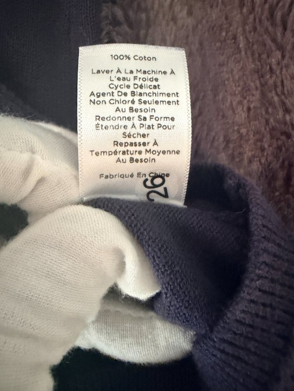 Navy Cotton Button Front Cardigan Sweater 3/4 Sleeve Coastal Grandma Size Small - Picture 10 of 10